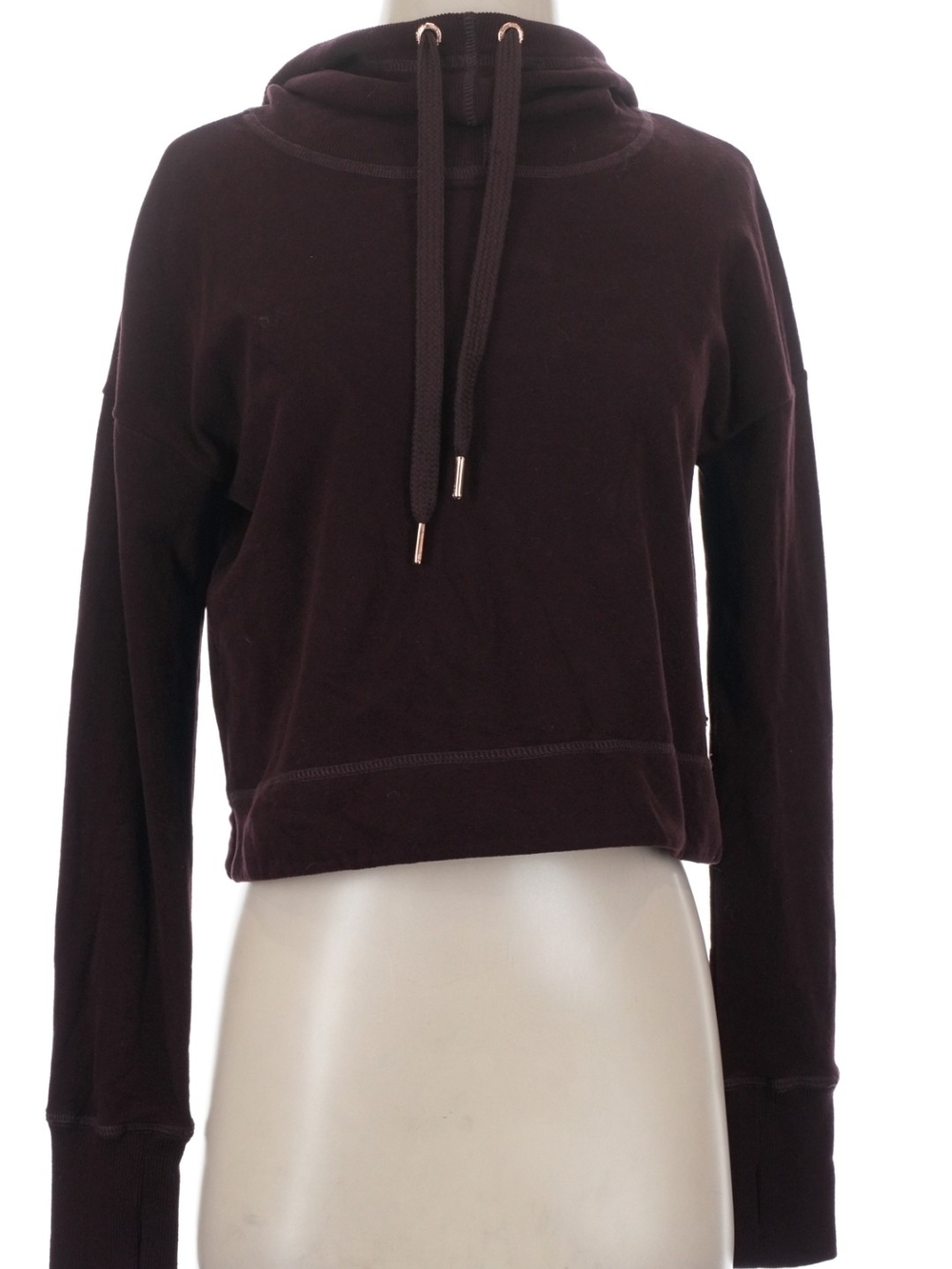 Sweaty Betty Luxe Cropped Hoody Black Cherry Size XL NWT